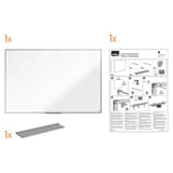 Contenu de la boîte du tableau blanc nobo Essence : tableau, auget et notice