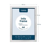 Cadre adhésif EUROPEL INFO FRAME argent, A4, avec ses dimensions