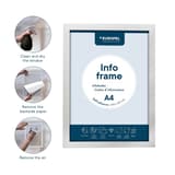 Cadre adhésif EUROPEL INFO FRAME argent, A4, étapes de pose