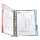Porte document A4 mural DURABLE FUNCTION ouvert, pochettes transparentes à onglets rouges et bleus