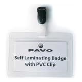 Porte badge autoplastifiant pavo à clip avec son insert