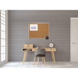 Tableau en liège FRANKEN U-Act!Line à cadre aluminium, 800 x 600 mm, au mur d'un bureau
