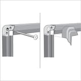 Fixation par les coins sous capuchons du tableau blanc nobo Premium Plus