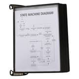 Porte document A4 mural djois PRO à 10 poches noires sur profilé aluminium