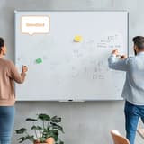 Tableau blanc nobo Premium Plus en séance de travail