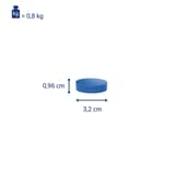 Cotes de l'aimant MAUL MAULsolid : 32 mm de diamètre, 9,6 mm de haut, 0,8 kg de force