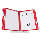 Pupitre de table djois en métal à 10 poches A4 rouges, ouvert