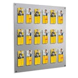 Trieur mural Focus kerkmann A4 et 1/3 A4, 9 bacs A4 ou 18 bacs 1/3 A4, argent, garni de 18 bacs 1/3 A4