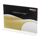 Présentoir de table deflecto A4 paysage, droit, avec un visuel inséré