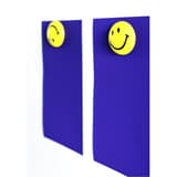 20 mm, jaune, boîte de 8 Aimant tableau blanc Smiley MAGNETOPLAN - Notes bleues tenues par des aimants Smiley magnetoplan, en situation