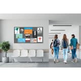 Tableau feutrine nobo Impression Pro gris, 1 200 x 900 mm, dans un couloir