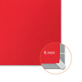 Tableau feutrine nobo Impression Pro Widescreen rouge 55 pouces, détail du cadre fin