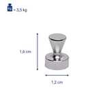 Cotes de l'aimant quille néodyme MAUL : 12 mm de diamètre, 16 mm de haut, 3,5 kg