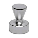 Aimant quille néodyme MAUL de 12 mm à coiffe en acier argent clair