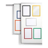 Cadre magnétique DURABLE DURAFRAME MAGNETIC A4 noir, les coloris sur un tableau blanc