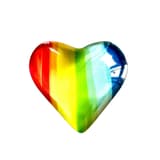 Aimant cœur en verre WEDO arc-en-ciel