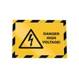 Cadre adhésif de sécurité DURAFRAME SECURITY DURABLE A4 jaune et noir, avec un pictogramme de sécurité