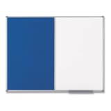 Tableau mixte nobo Classic, acier laqué blanc et feutre bleu, 900 x 600 mm
