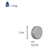 Aimant néodyme pastille MAUL de 10 x 3 mm