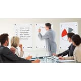Feuilles Oxford Smart Chart collées au mur en réunion
