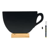 Ardoise de table silhouette tasse Securit, avec son feutre-craie