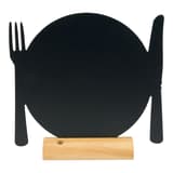 Ardoise de table silhouette assiette Securit, de face