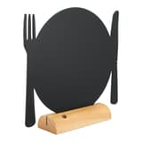 Ardoise de table silhouette assiette Securit, de trois-quarts