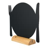 Ardoise de table silhouette assiette Securit, de dos