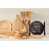 Ardoise de table silhouette assiette Securit, avec le menu du jour