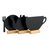 Mini ardoise de table silhouettes assorties Securit, de trois-quarts
