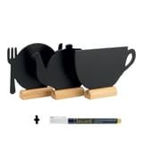 Mini ardoise de table silhouettes assorties Securit, avec le feutre-craie