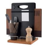 Porte-menu de table TABLE CADDY Securit, avec couverts, moulin et protège-menu