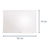 Cotes du tableau blanc à cadre blanc MAUL 1 200 x 900 mm