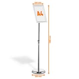 Cotes du porte affiche sur pied DURABLE à cadre clipsable A4