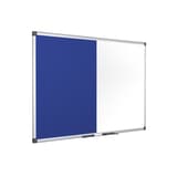 Tableau mixte Bi-Office Maya, blanc et feutre bleu, cadre aluminium