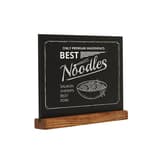 Ardoise de table EUROPEL A4 paysage, pied bois naturel, avec un menu écrit