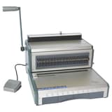 Perforelieur électrique RECOsystems WB 6 E avec sa pédale, vu de trois quarts