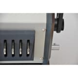 Perforelieur manuel anneaux plastiques 21 boucles Pas US PB 6 RECOSYSTEMS - Sélecteurs des poinçons débrayables et molette de marge du perforelieur RECOsystems PB 6