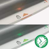 Voyant d'état SMART de la plastifieuse à pochettes Leitz iLAM Office A3, rouge pendant la chauffe puis vert