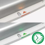Voyant d'état SMART de la plastifieuse à pochettes Leitz iLAM Home Office A3, rouge pendant la chauffe puis vert
