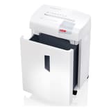 Destructeur de documents HSM shredstar X12pro, porte ouverte et corbeille de 30 litres sortie