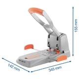 Dimensions du perforateur Rapid Supreme HDC150.