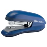 Agrafeuse de bureau à plat Rapid Fashion F30 bleue, vue de trois quarts.