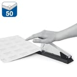 Capacité de 50 feuilles de l'agrafeuse de bureau Rapid Classic K2+ noire.
