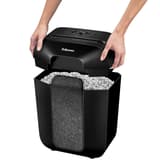 Destructeur coupe croisée P4 LX41 Mini-Cut Powershred FELLOWES — Bloc de coupe pose sur son bac - destructeur de papier fellowes