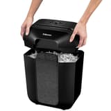 Destructeur coupe croisée P4 LX50 Powershred noir FELLOWES — Bloc de coupe amovible posé sur son bac - Destructeur de papier Fellowes