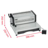 Perforelieuse électrique à pédale, peignes plastiques CB25E Pro GBC - Avec pédale de commande et dimensions 390 x 252 x 252 mm