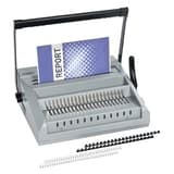 Perforelieur GBC MultiBind MB20 avec un document et des anneaux métalliques