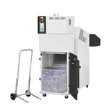 Combinaison destructeur-presse, coupe croisée P-4 Powerline SP 4040 V 3,9 x 40 mm HSM - Presse verticale ouverte de la combinaison HSM Powerline SP 4040 V et son chariot d'éjection