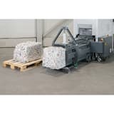 Combinaison destructeur-presse, coupe croisée P-4 Powerline SP 5088 3,9 x 40 mm HSM - Balle de papier compressé de 90 kg sortie du canal de la presse de la combinaison HSM Powerline SP 5088